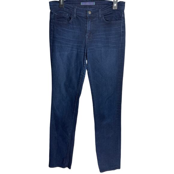 J Brand Cigarette Jeans Womens Size 29 Dark Blue Denim Mid Rise Cotton Blend - Picture 1 of 6